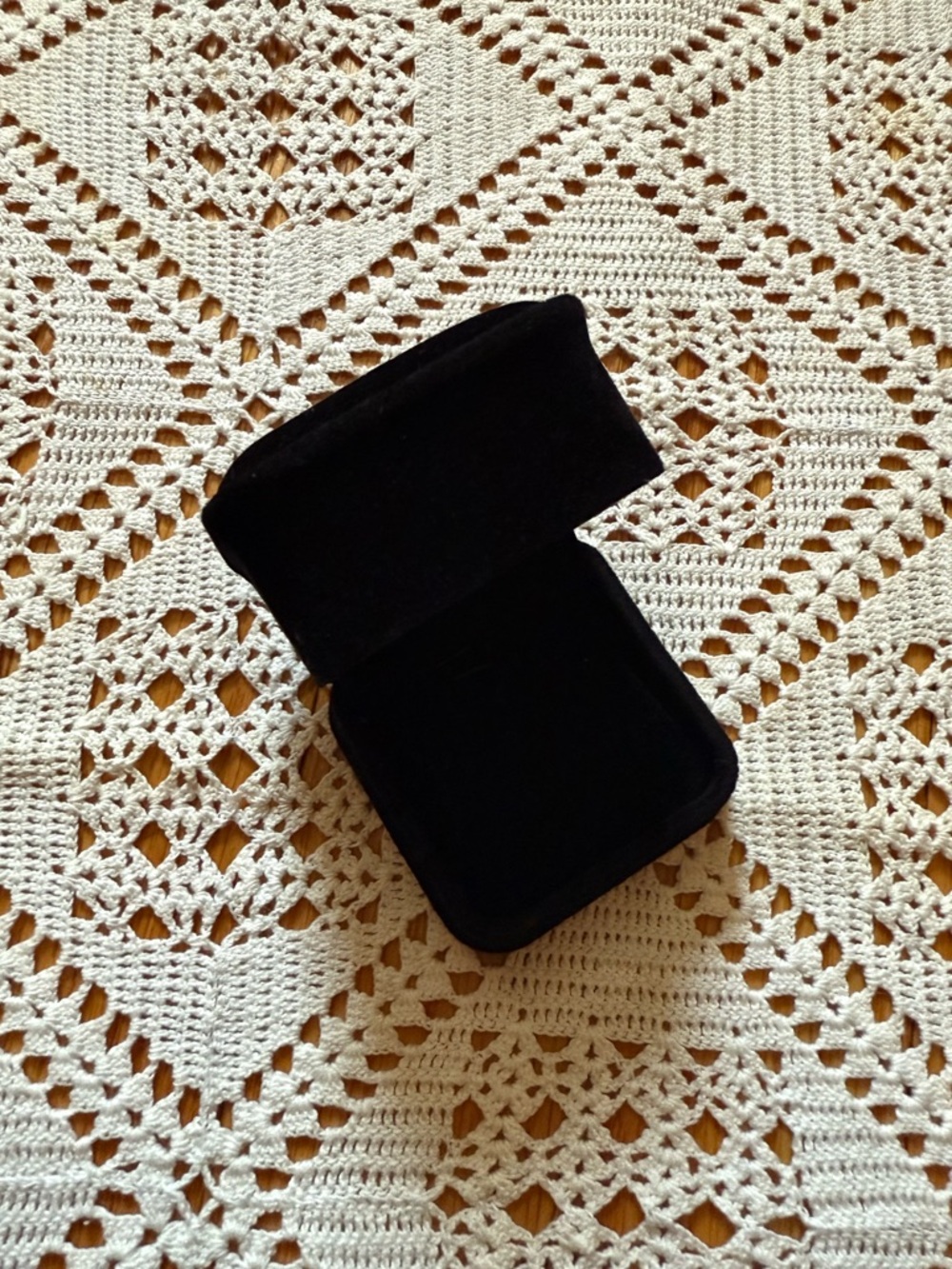 Black Velvet Jewelry Ring Box